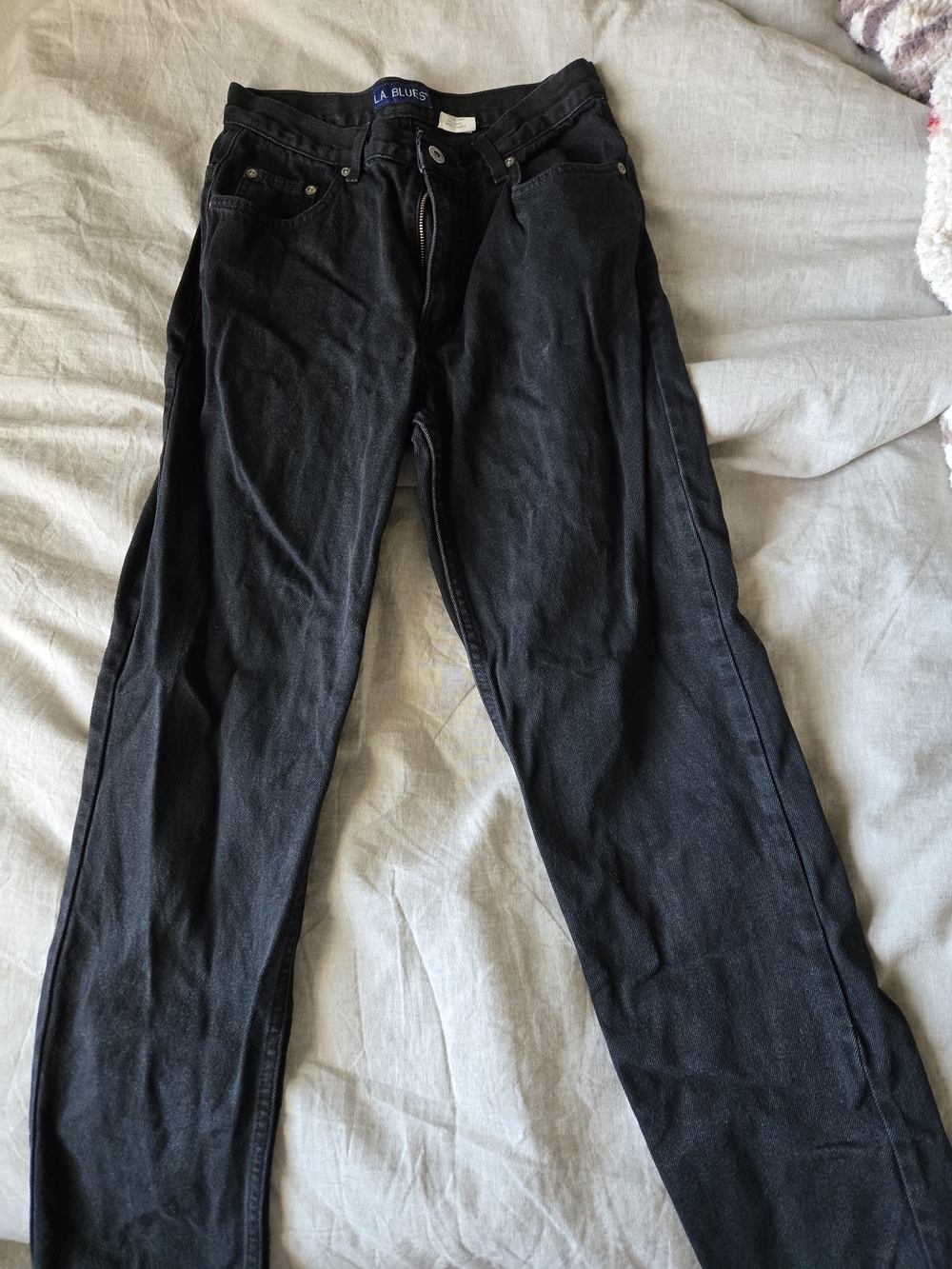 L.A. Blues Black Denim Jeans with Branded Waist Label